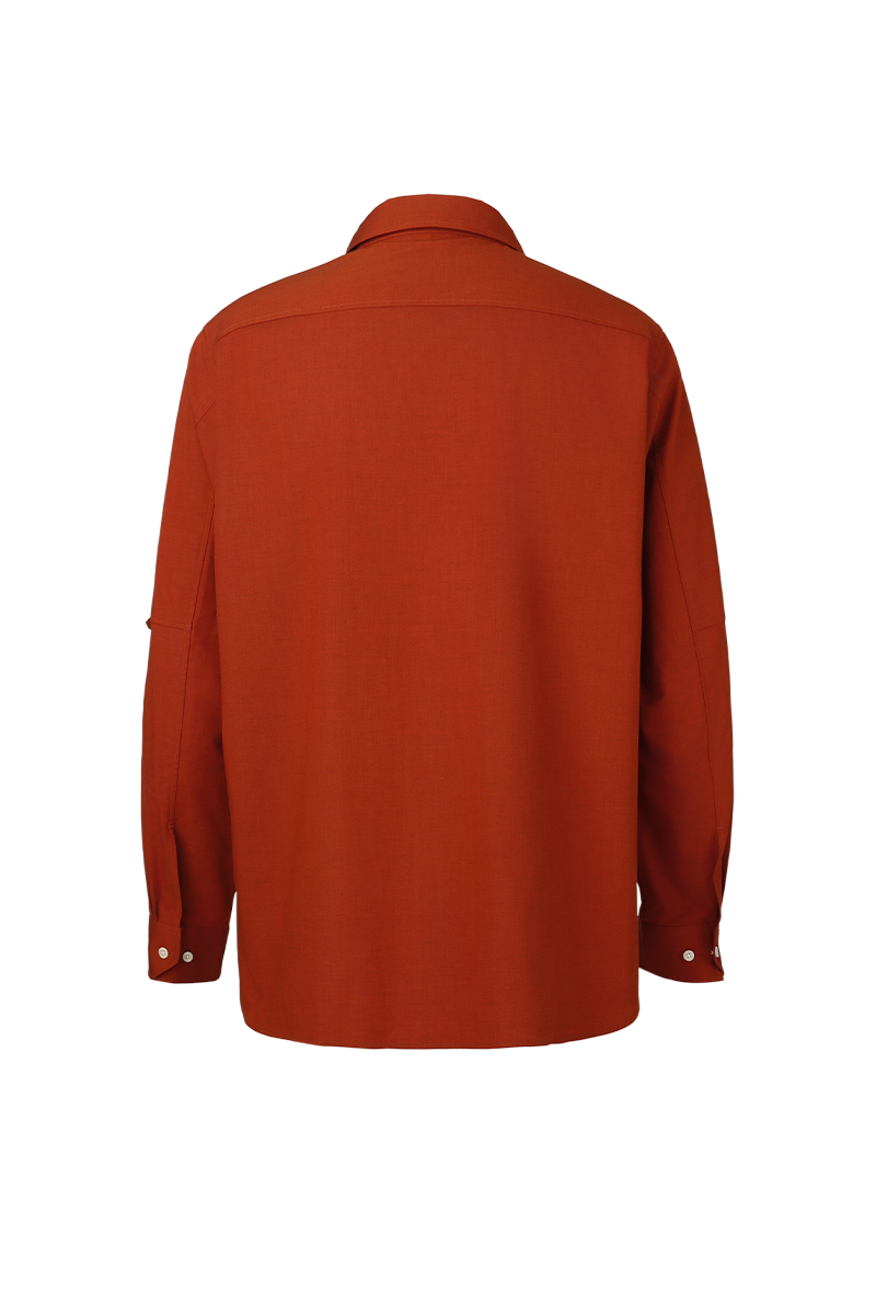 THEODORE Orange Cotton Shirt, view 2 of 6
