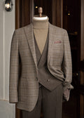 Monarch Mill Checkered Wool Blend Jacket displayed on a tailor's dummy