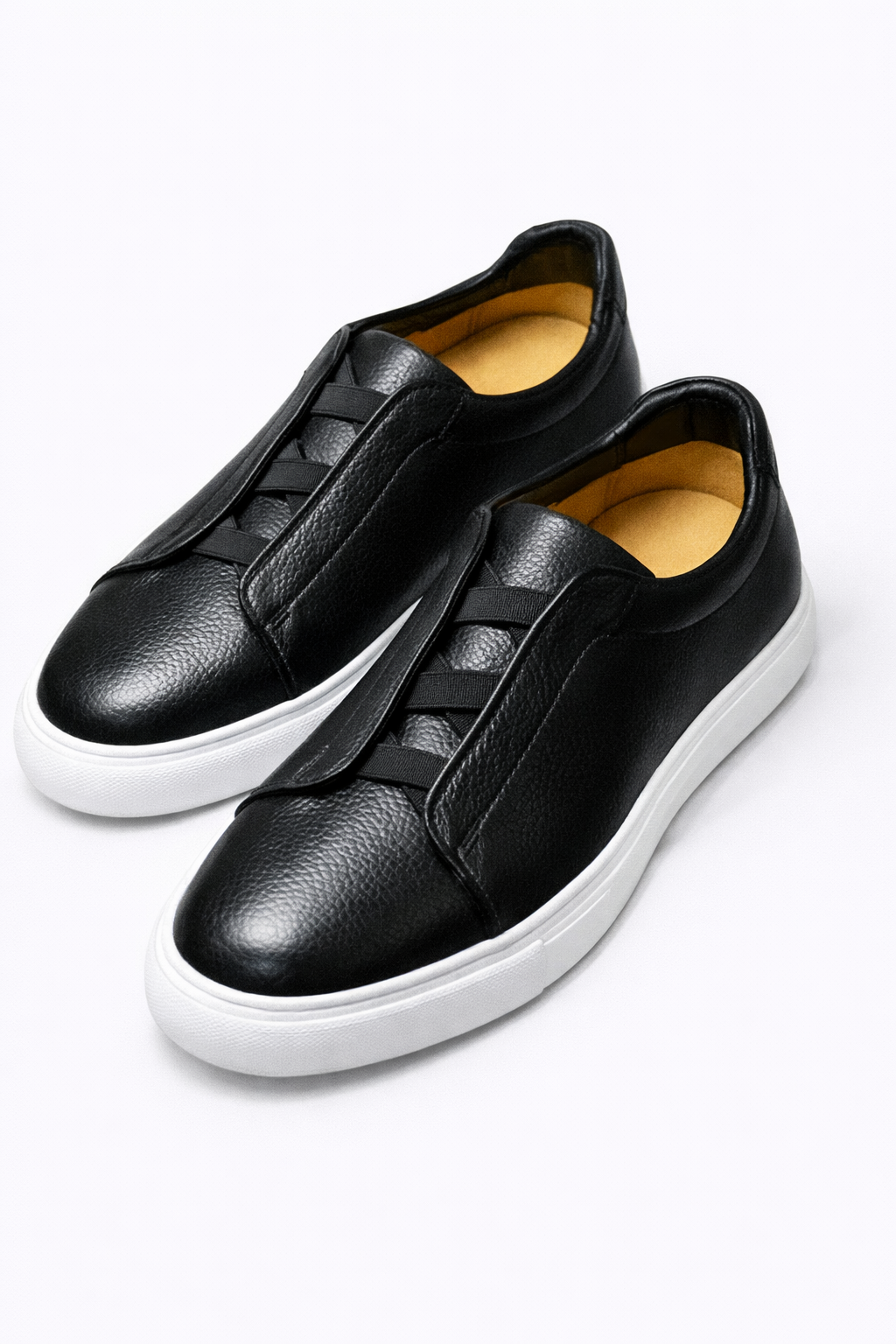 Zante black smart sneakers, pair shown at an angled view on a plain background