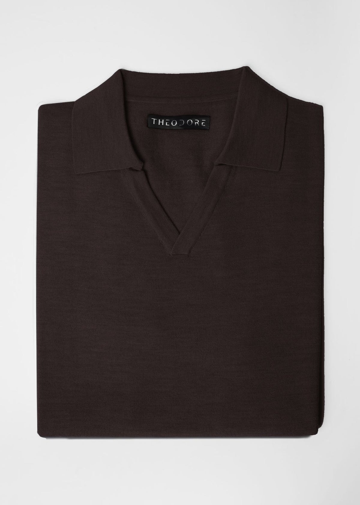 3J Whisky Shot Polo in burgundy, folded flat lay with open collar