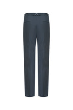 THEODORE Charcoal Button-Tab Wool Trousers, view 3 of 8