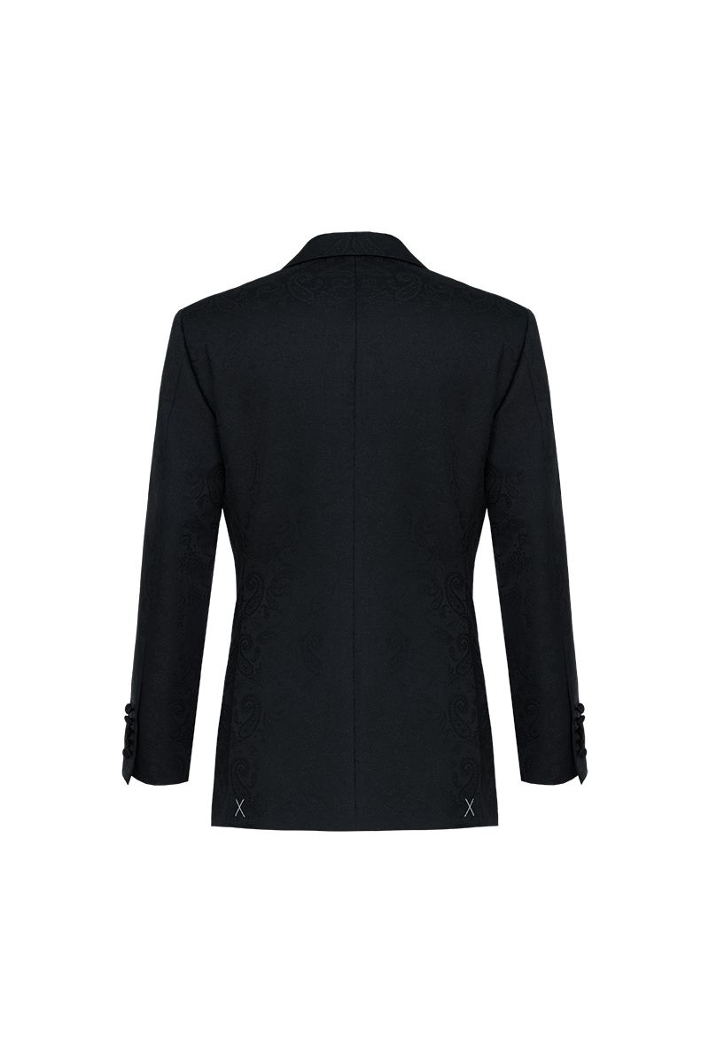 THEODORE Black Jacquard Polyester Jacket, view 2 of 3