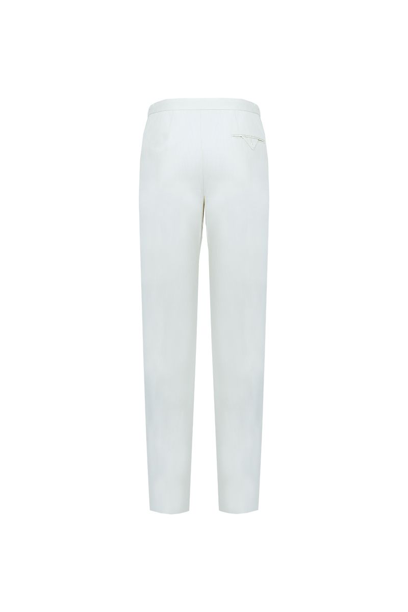 THEODORE Ivory Cotton Trousers, view 2 of 2