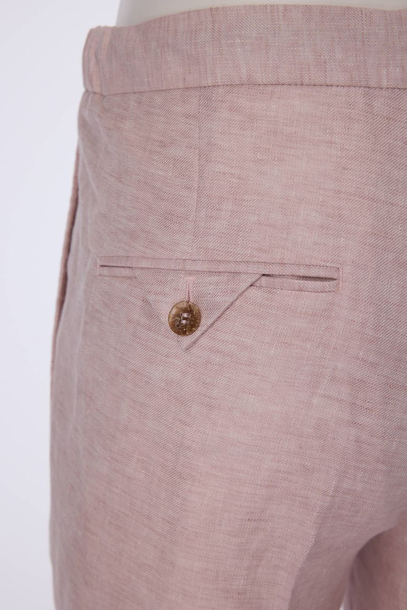 THEODORE Grey Linen Trousers, view 3 of 3