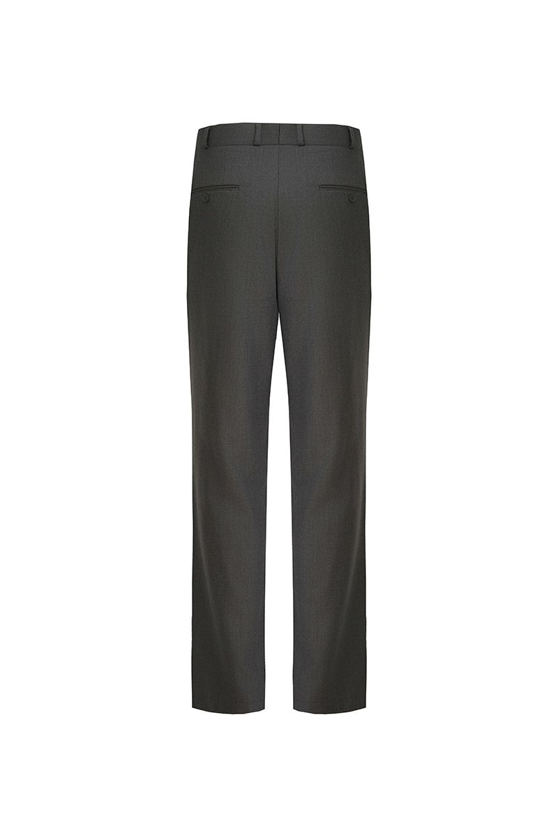 THEODORE Coffee Box-Pleat Wool Trousers, view 3 of 8