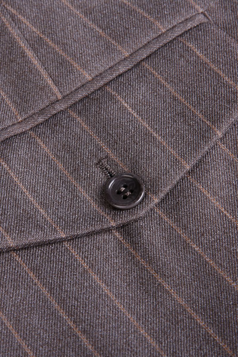 THEODORE Grey Striped Wool Trousers, view 3 of 6