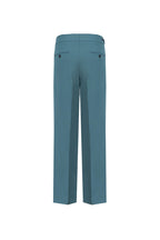 THEODORE Blue Grey Double-Pleat Wool Trousers, view 3 of 6