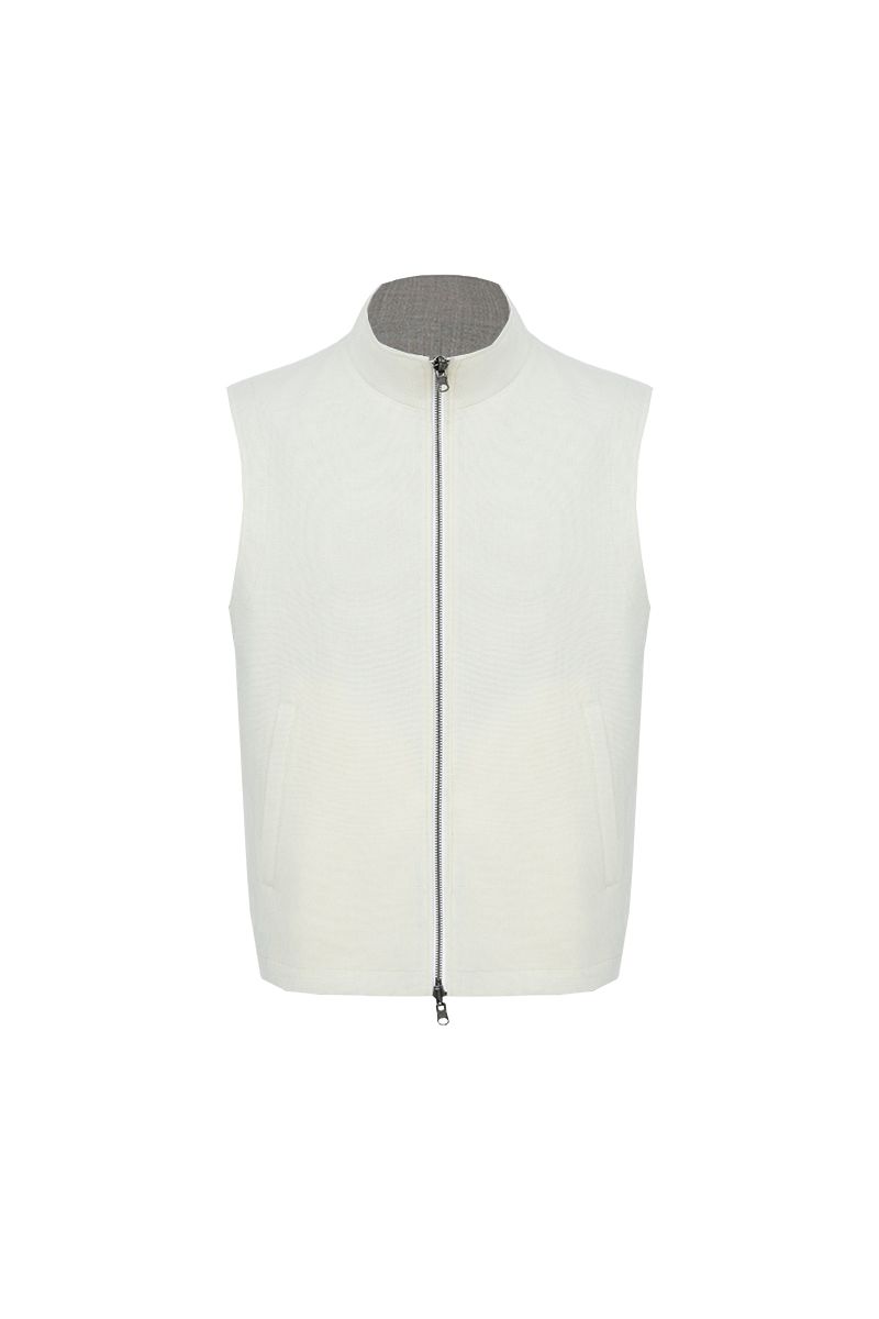 THEODORE White Wool Gilet, view 1 of 5