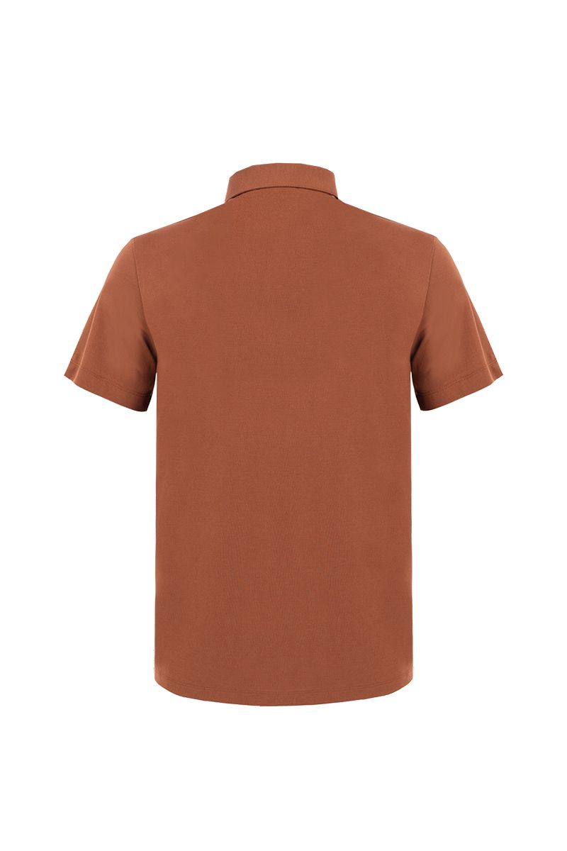 THEODORE The Marbella Rust Blend Spread-Collar Polo, view 3 of 5