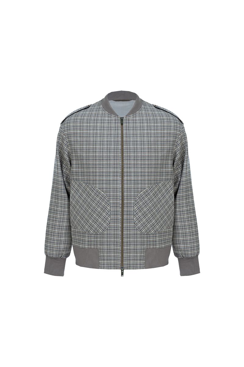 THEODORE Coffee Check Wool Casual Jacket, view 1 of 5