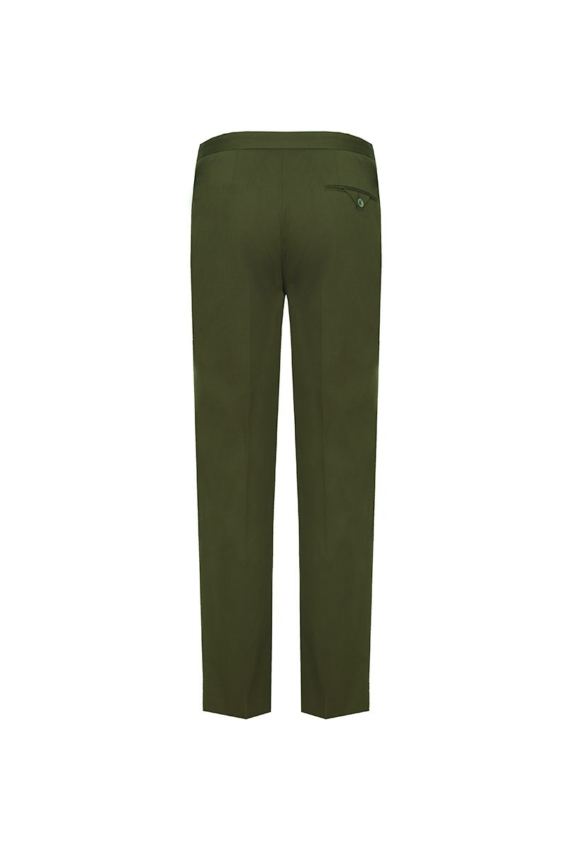 THEODORE Olive Cotton Trousers, view 2 of 2