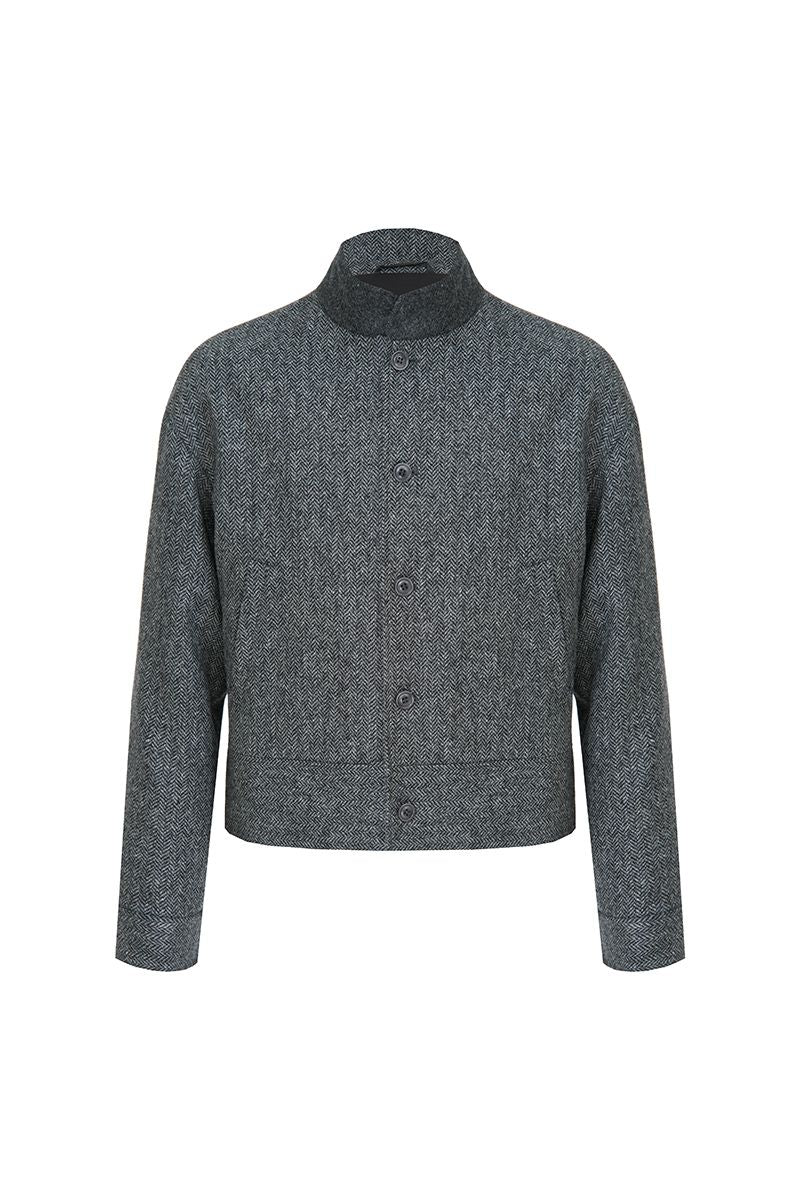 THEODORE Grey Striped Wool Casual Jacket, view 1 of 3