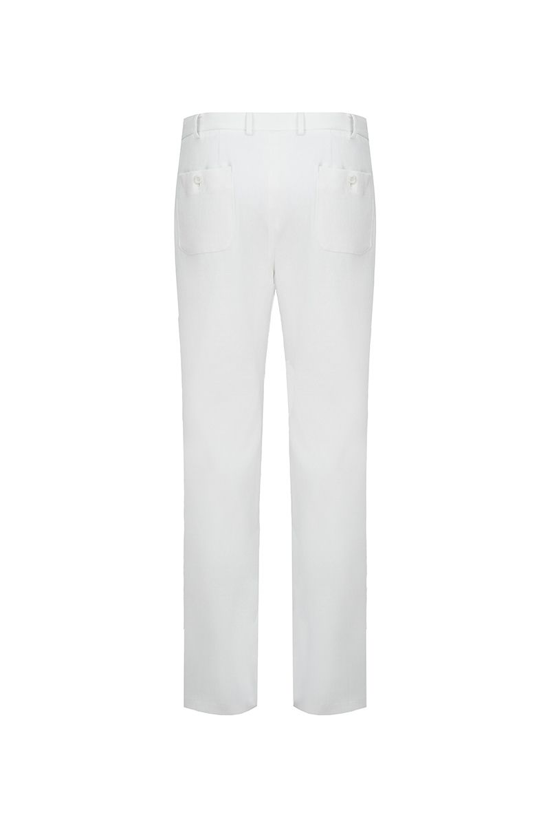 THEODORE White Patch-Pocket Cotton Trousers, view 3 of 7