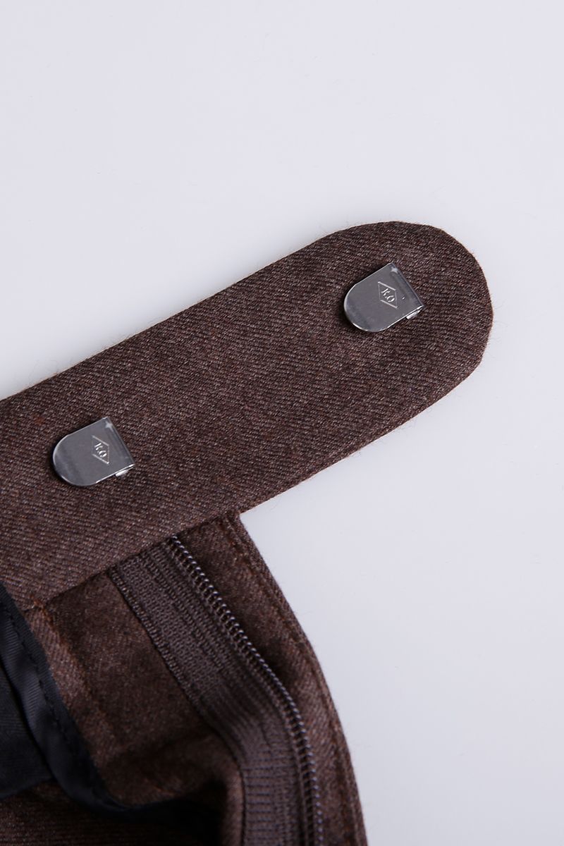 THEODORE Coffee Wool Trousers, view 3 of 5