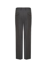 THEODORE Charcoal Striped Double-Pleat Wool Trousers, view 3 of 8