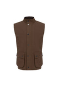 THEODORE Brown Cotton Gilet, view 1 of 3