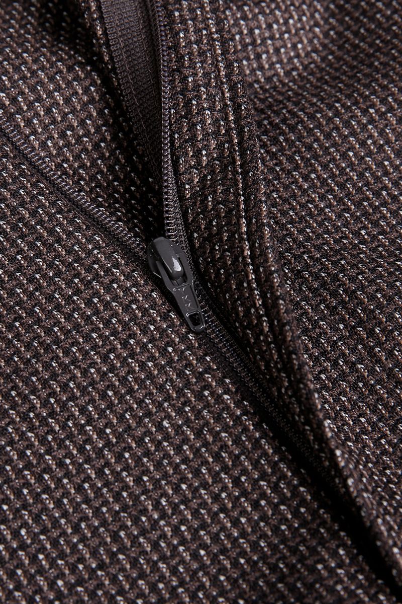 THEODORE Brown Jacquard Wool Trousers, view 3 of 6