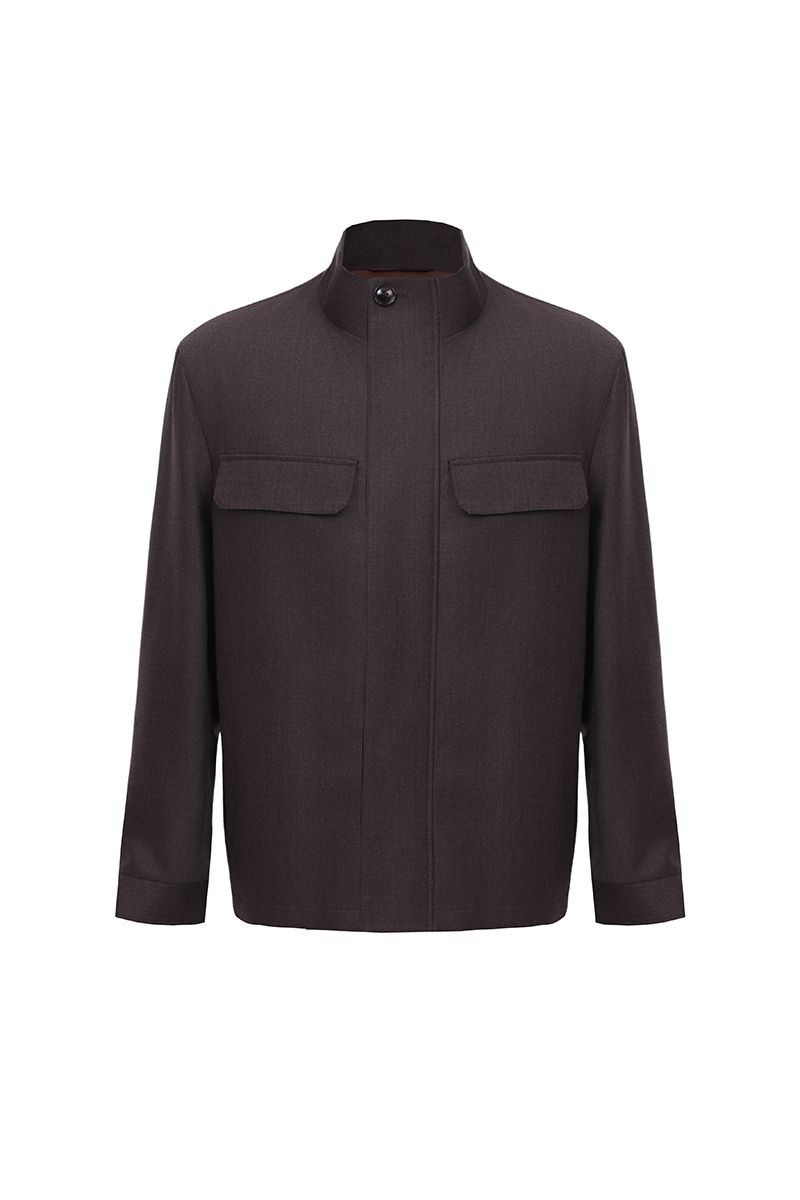 THEODORE Coffee Wool Casual Jacket, view 1 of 2