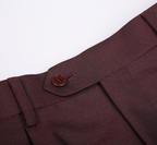 THEODORE Burgundy Polyester Trousers, view 4 of 6