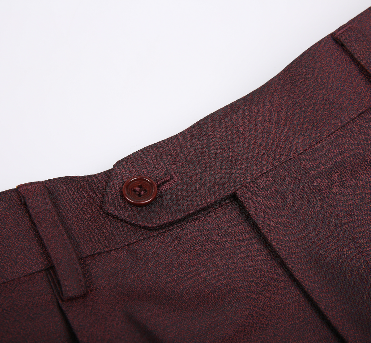 THEODORE Burgundy Polyester Trousers, view 4 of 6