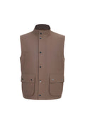THEODORE Brown Cotton Gilet, view 1 of 2