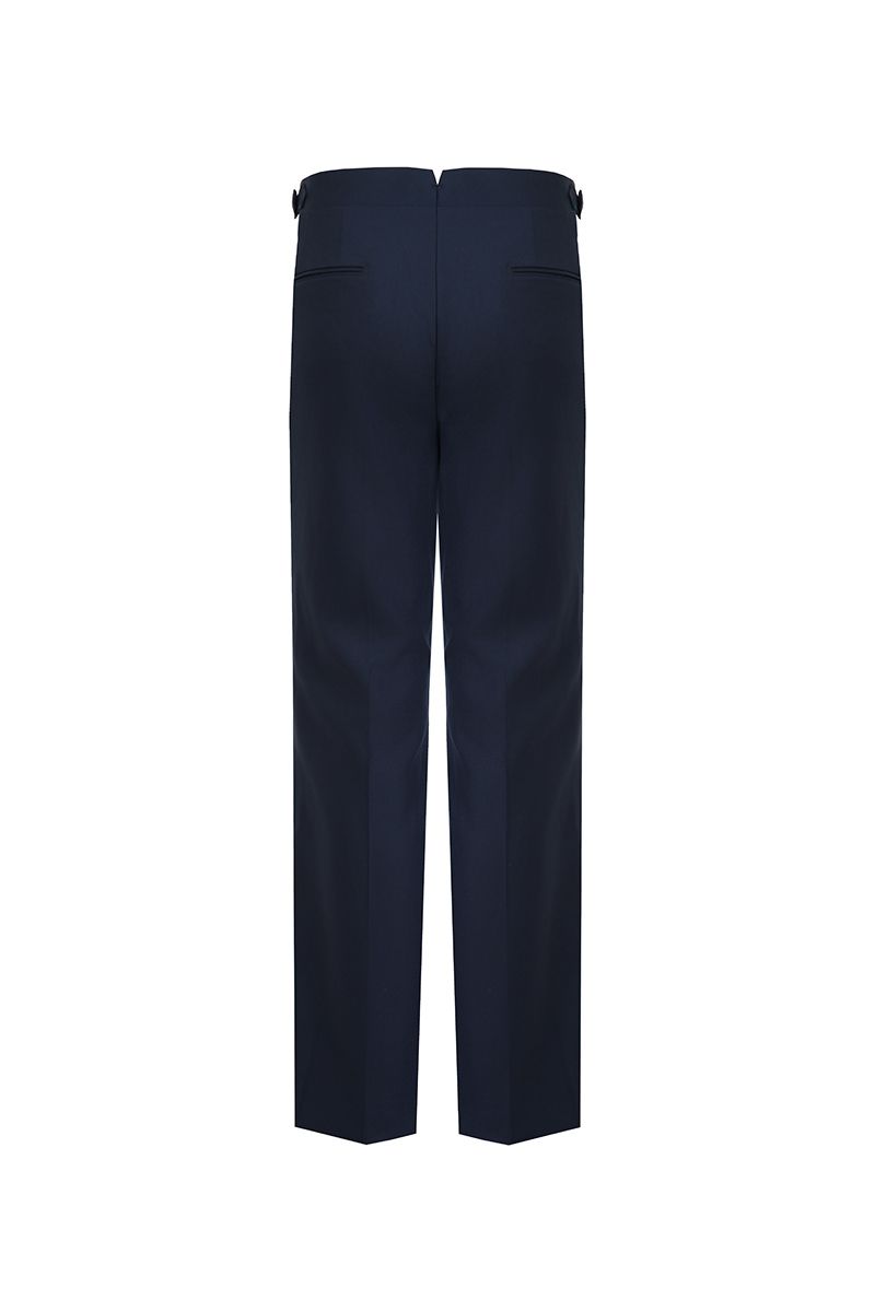 THEODORE The Via Veneto Navy Wool Square-Tab Trousers, view 3 of 8