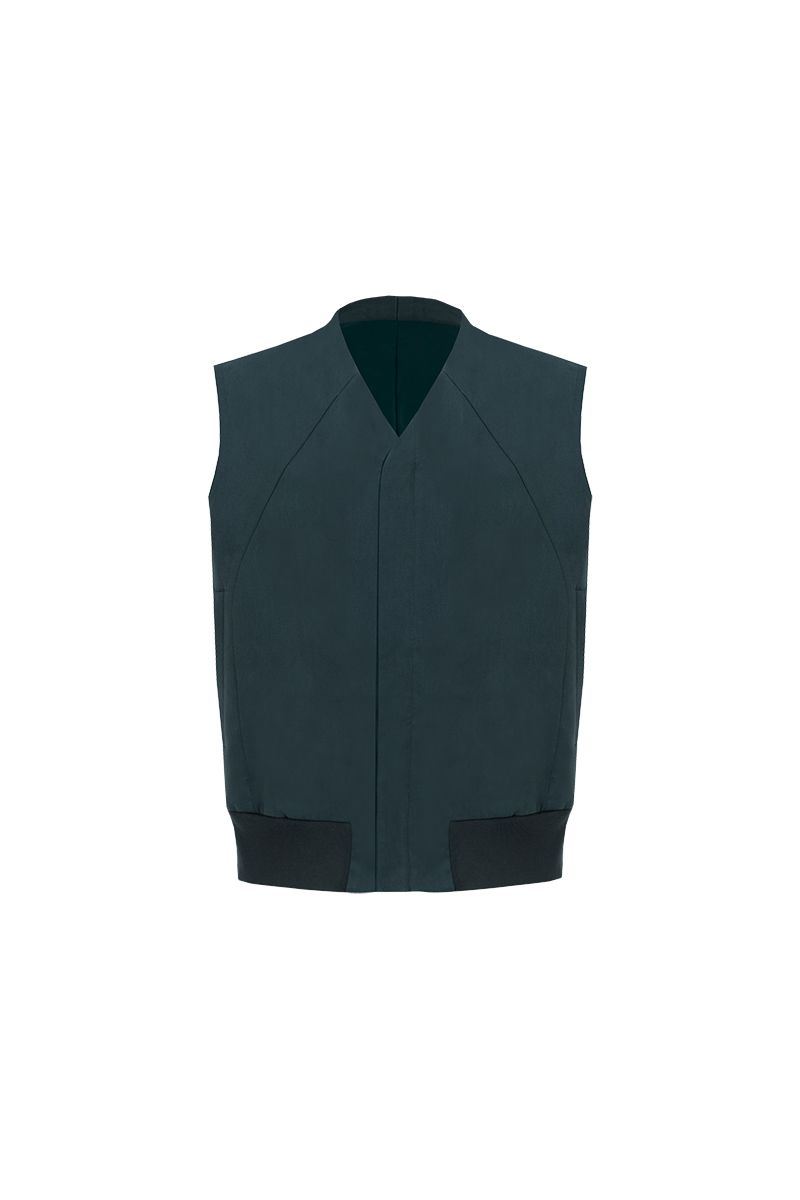 THEODORE Grey Cotton Gilet, view 1 of 4