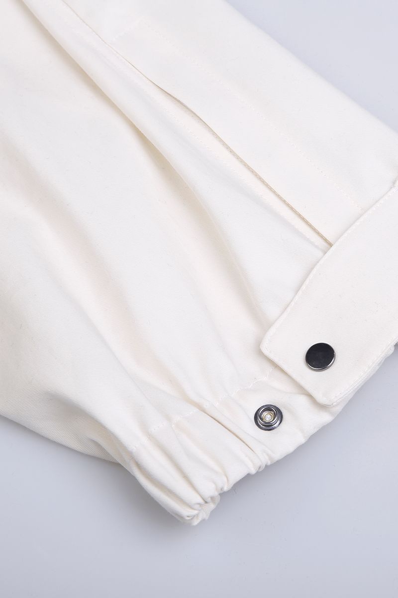THEODORE Ivory Cotton Trousers, view 3 of 6