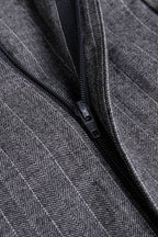 THEODORE Grey Striped Wool Trousers, view 3 of 5