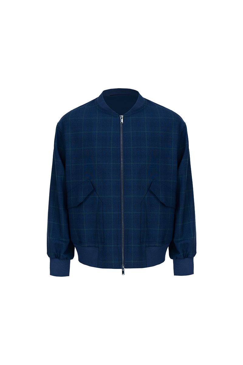 THEODORE Blue Check Wool Casual Jacket, view 1 of 6