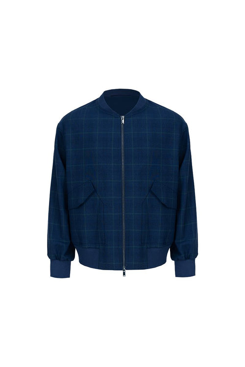 THEODORE Blue Check Wool Casual Jacket, view 1 of 6
