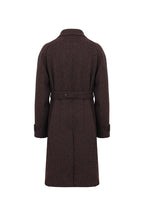 THEODORE Brown Striped Wool Overcoat, view 2 of 2