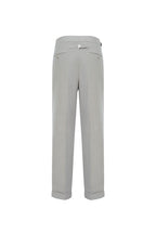 THEODORE Taupe Box-Pleat Wool Trousers, view 3 of 9