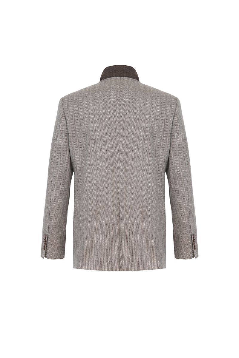THEODORE Coffee Striped Wool Jacket, view 2 of 4