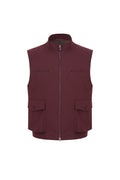 THEODORE Burgundy Cotton Gilet, view 1 of 2