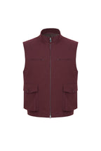 THEODORE Burgundy Cotton Gilet, view 1 of 2