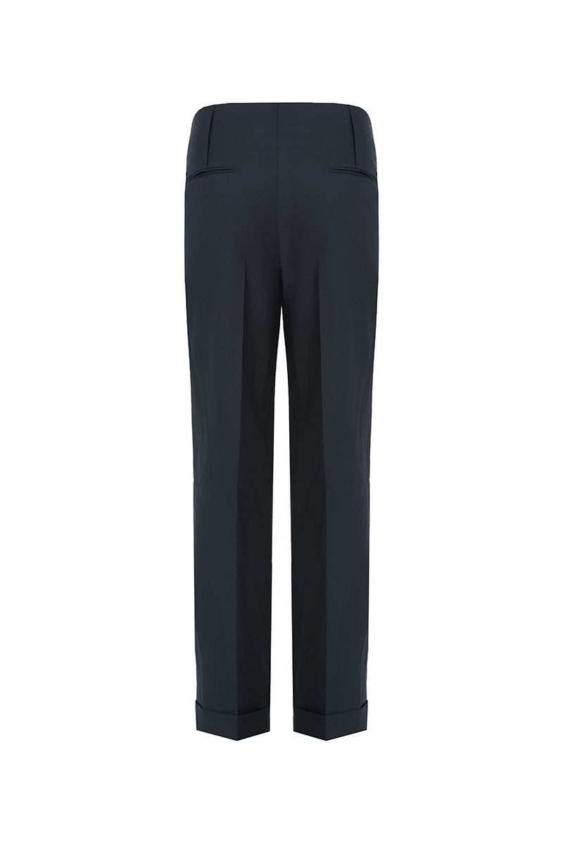 THEODORE Black Box-Pleat Wool Trousers, view 3 of 9
