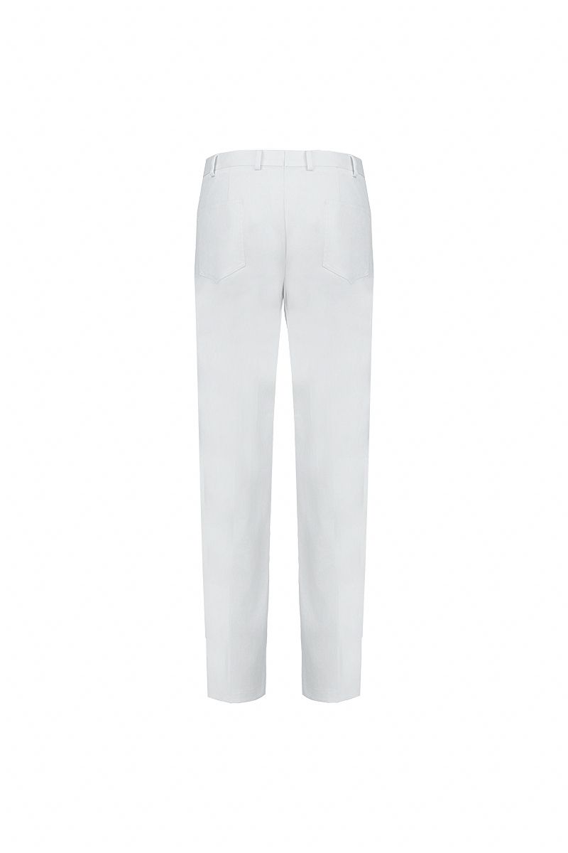 THEODORE White Cotton Trousers, view 2 of 2