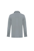 THEODORE The Alassio Grey Piqué Cotton-Blend Long-Sleeve Polo, view 3 of 6