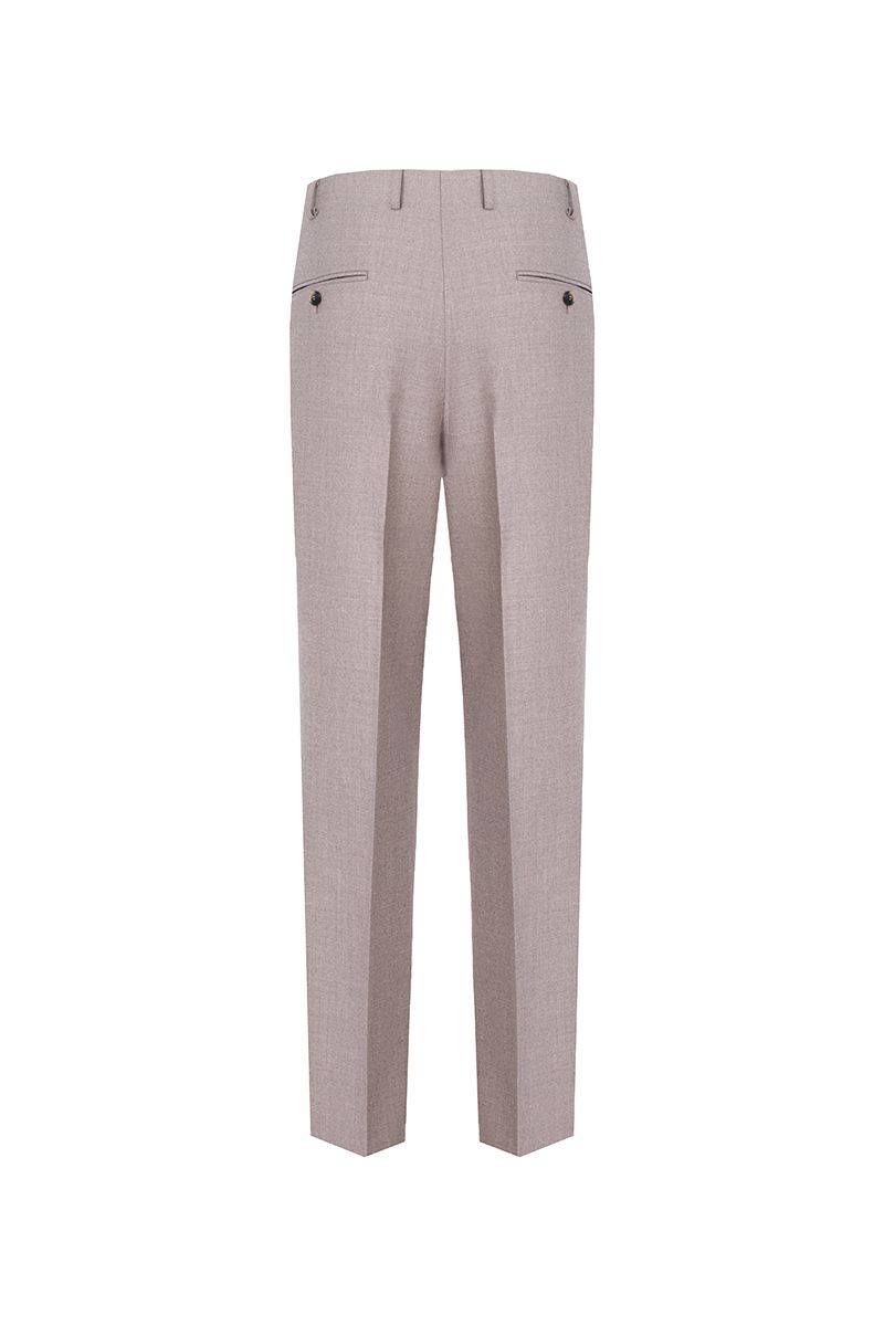 THEODORE The Fiesole Grey Wool Double-Pleat Flannel Trousers, view 3 of 9