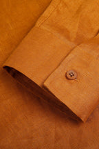 THEODORE Yellow Linen Popover Shirt, view 3 of 7