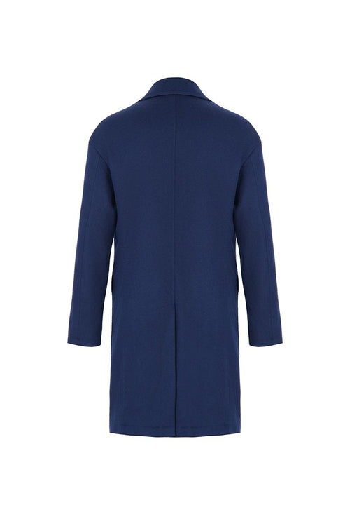 THEODORE Blue Wool Overcoat, view 2 of 3