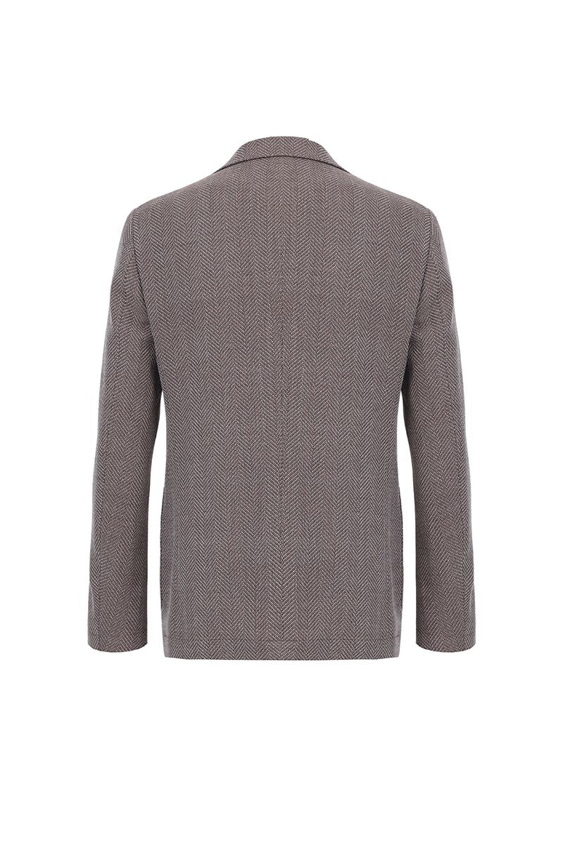 THEODORE Brown Striped Wool Jacket, view 2 of 3