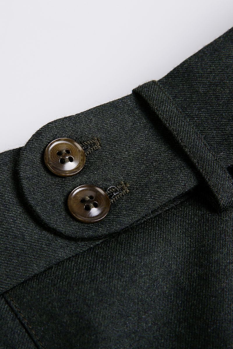 THEODORE Green Wool Trousers, view 3 of 6