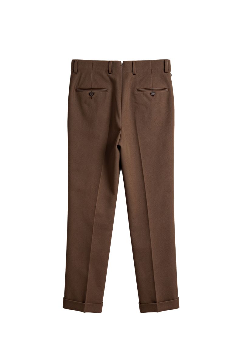 THEODORE The Posillipo Brown Wool Single-Pleat Trousers, view 3 of 8