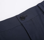 THEODORE Navy Polyester Trousers, view 4 of 6