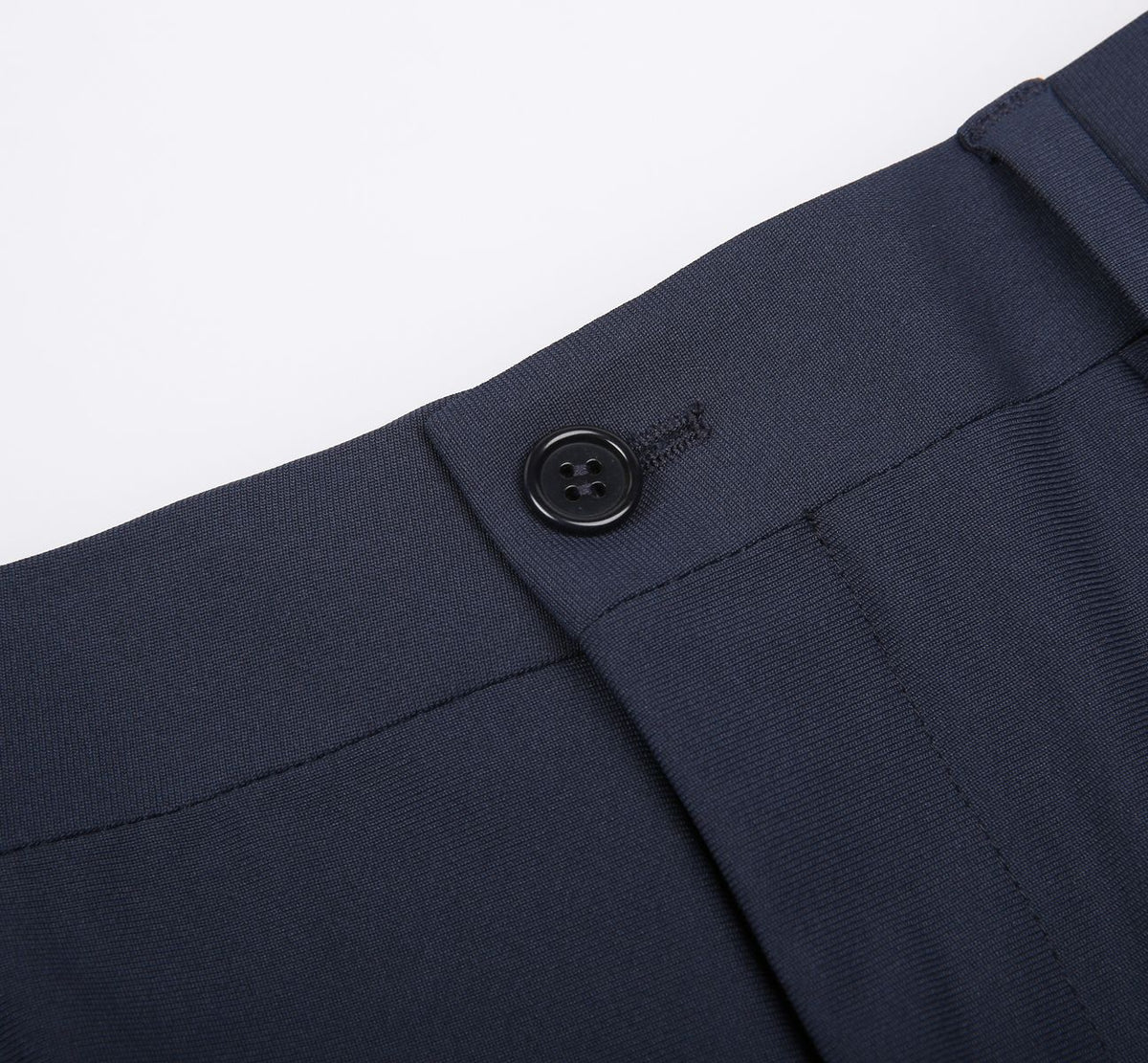THEODORE Navy Polyester Trousers, view 4 of 6