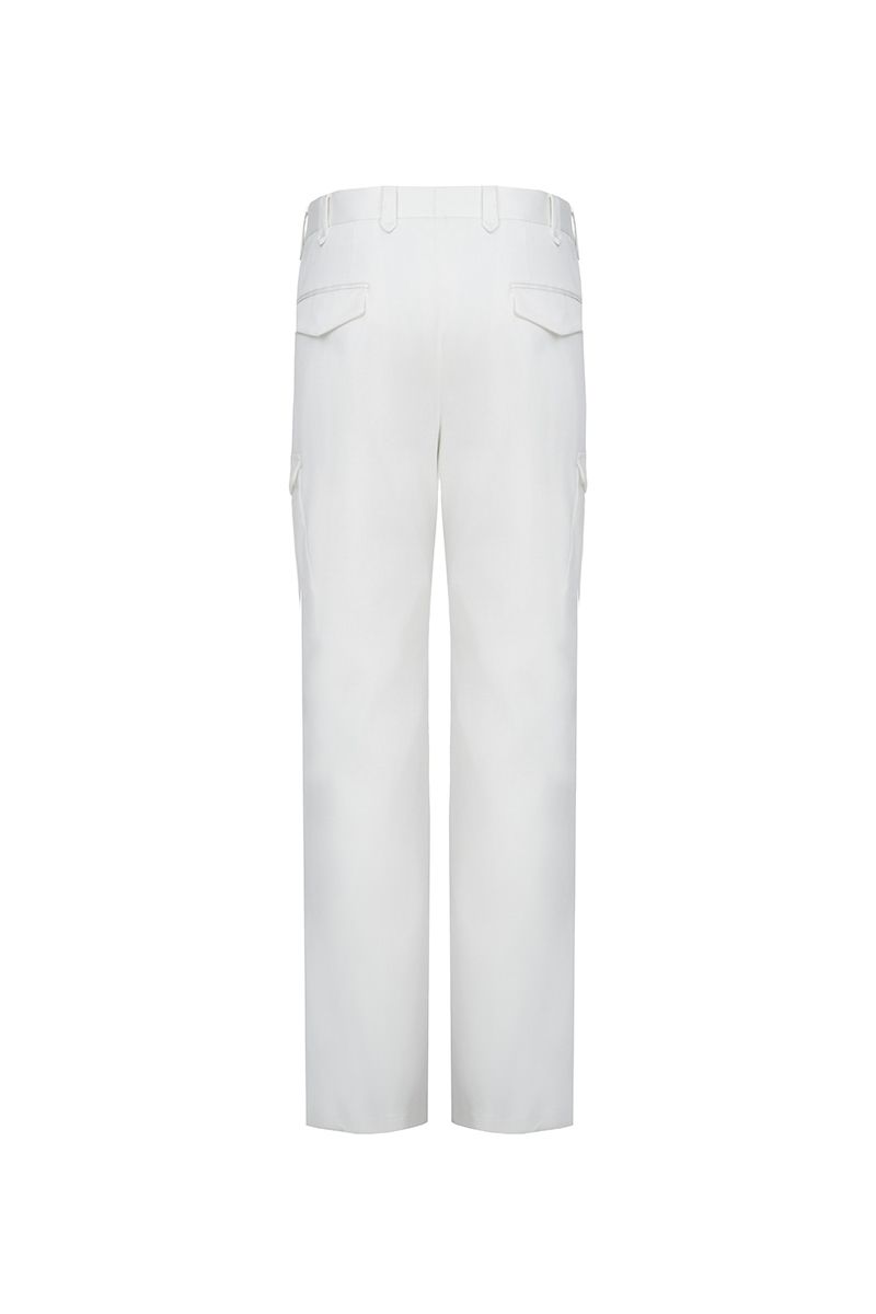 THEODORE White Cargo Cotton Trousers, view 3 of 10