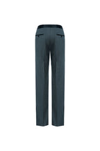 THEODORE Charcoal Striped Flat-Front Wool Trousers, view 3 of 7