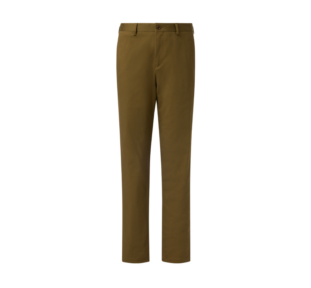 THEODORE Coffee Cotton Trousers, view 2 of 3